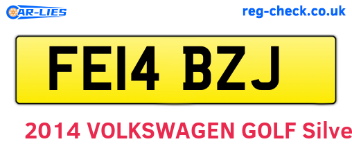 FE14BZJ are the vehicle registration plates.