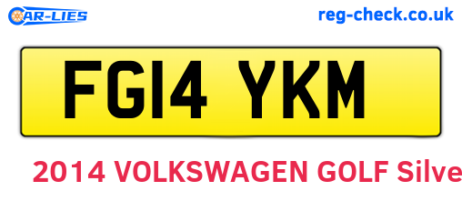 FG14YKM are the vehicle registration plates.