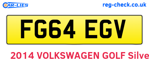 FG64EGV are the vehicle registration plates.