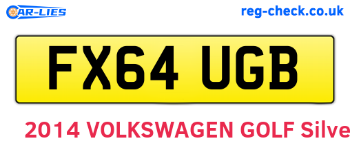 FX64UGB are the vehicle registration plates.