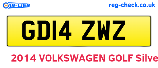 GD14ZWZ are the vehicle registration plates.