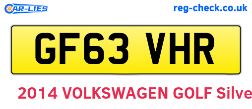 GF63VHR are the vehicle registration plates.
