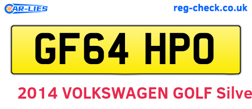 GF64HPO are the vehicle registration plates.