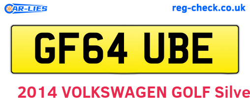 GF64UBE are the vehicle registration plates.
