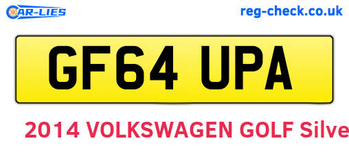 GF64UPA are the vehicle registration plates.