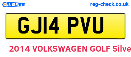 GJ14PVU are the vehicle registration plates.