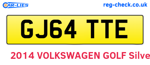 GJ64TTE are the vehicle registration plates.
