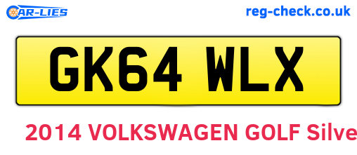GK64WLX are the vehicle registration plates.