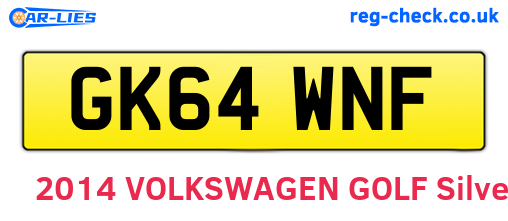 GK64WNF are the vehicle registration plates.
