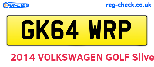 GK64WRP are the vehicle registration plates.