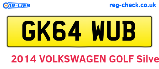 GK64WUB are the vehicle registration plates.