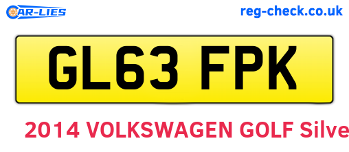GL63FPK are the vehicle registration plates.