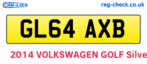 GL64AXB are the vehicle registration plates.