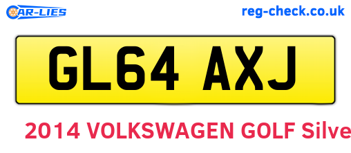 GL64AXJ are the vehicle registration plates.