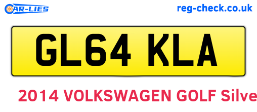 GL64KLA are the vehicle registration plates.