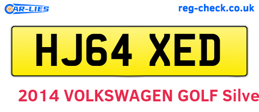 HJ64XED are the vehicle registration plates.