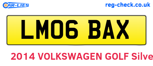 LM06BAX are the vehicle registration plates.