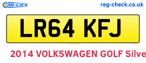 LR64KFJ are the vehicle registration plates.