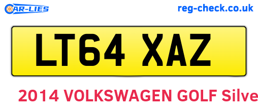 LT64XAZ are the vehicle registration plates.