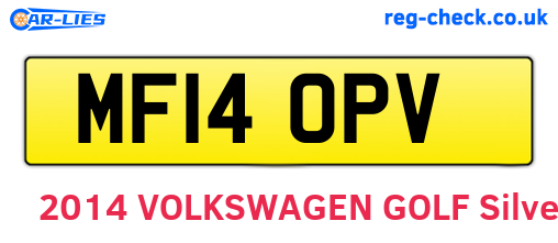 MF14OPV are the vehicle registration plates.