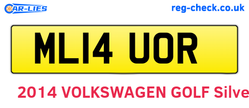 ML14UOR are the vehicle registration plates.