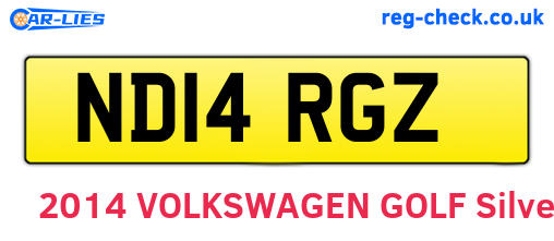 ND14RGZ are the vehicle registration plates.