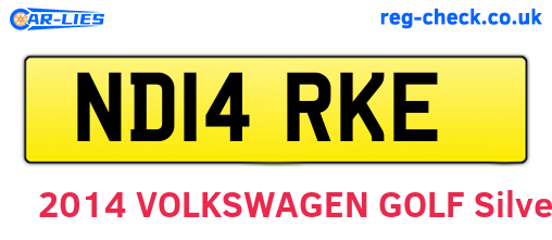 ND14RKE are the vehicle registration plates.