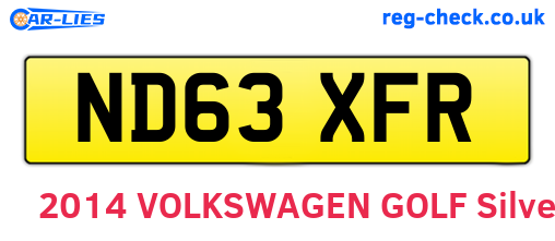 ND63XFR are the vehicle registration plates.