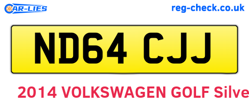 ND64CJJ are the vehicle registration plates.