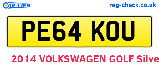 PE64KOU are the vehicle registration plates.