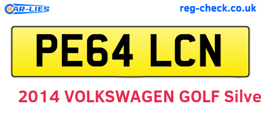 PE64LCN are the vehicle registration plates.