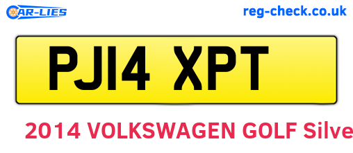 PJ14XPT are the vehicle registration plates.