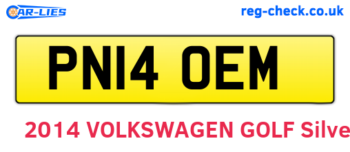 PN14OEM are the vehicle registration plates.