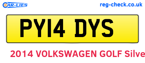 PY14DYS are the vehicle registration plates.