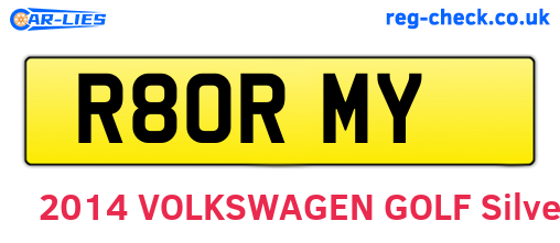 R80RMY are the vehicle registration plates.
