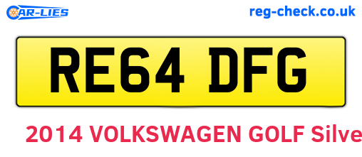 RE64DFG are the vehicle registration plates.