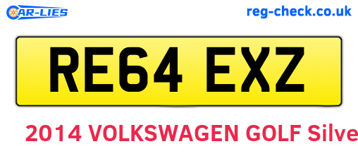 RE64EXZ are the vehicle registration plates.