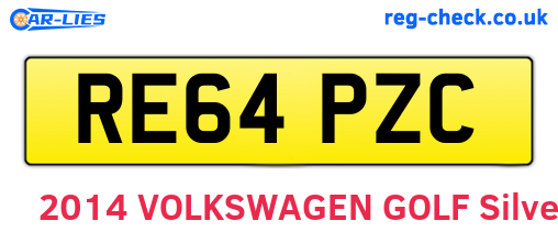 RE64PZC are the vehicle registration plates.