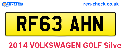RF63AHN are the vehicle registration plates.