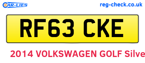 RF63CKE are the vehicle registration plates.