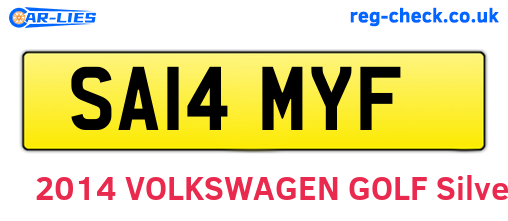 SA14MYF are the vehicle registration plates.