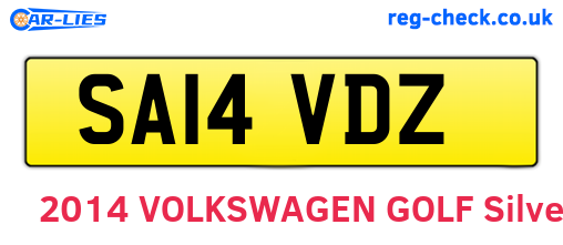 SA14VDZ are the vehicle registration plates.