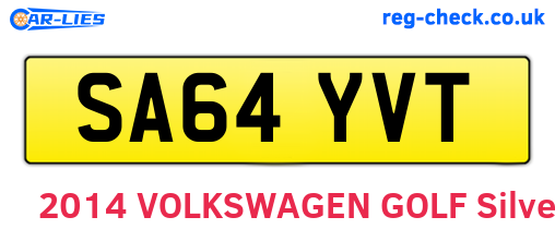 SA64YVT are the vehicle registration plates.
