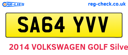 SA64YVV are the vehicle registration plates.