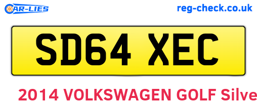 SD64XEC are the vehicle registration plates.