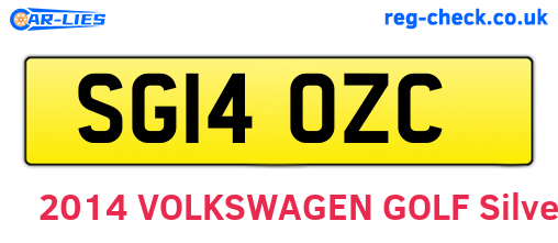 SG14OZC are the vehicle registration plates.