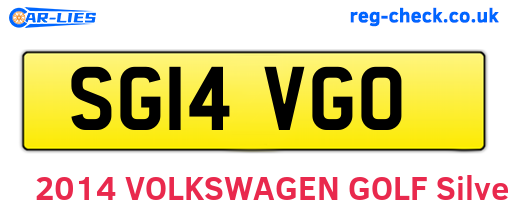 SG14VGO are the vehicle registration plates.
