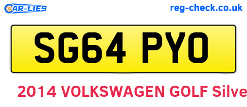 SG64PYO are the vehicle registration plates.