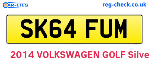 SK64FUM are the vehicle registration plates.