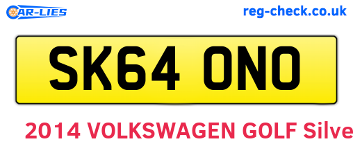 SK64ONO are the vehicle registration plates.